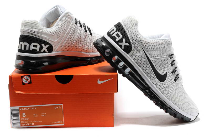 Pas cher Nike Air Max 2013 KPU Chaussures Hommes Blanc Noir (4)